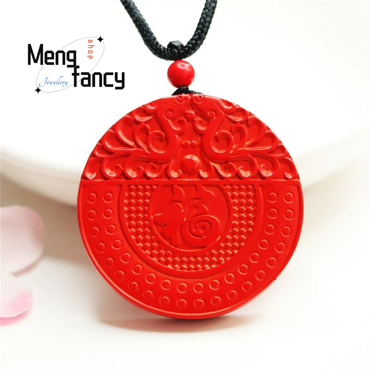 

Natural Cinnabar Blessing Brand Complete Happiness Original Year Pendant Simple Personality Retro Men Women Couple Amulet Mascot