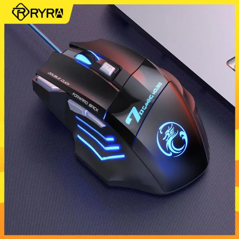 

Мышь Компьютерная RYRA Проводная аккумуляторная с подсветкой, USB, бесшумная