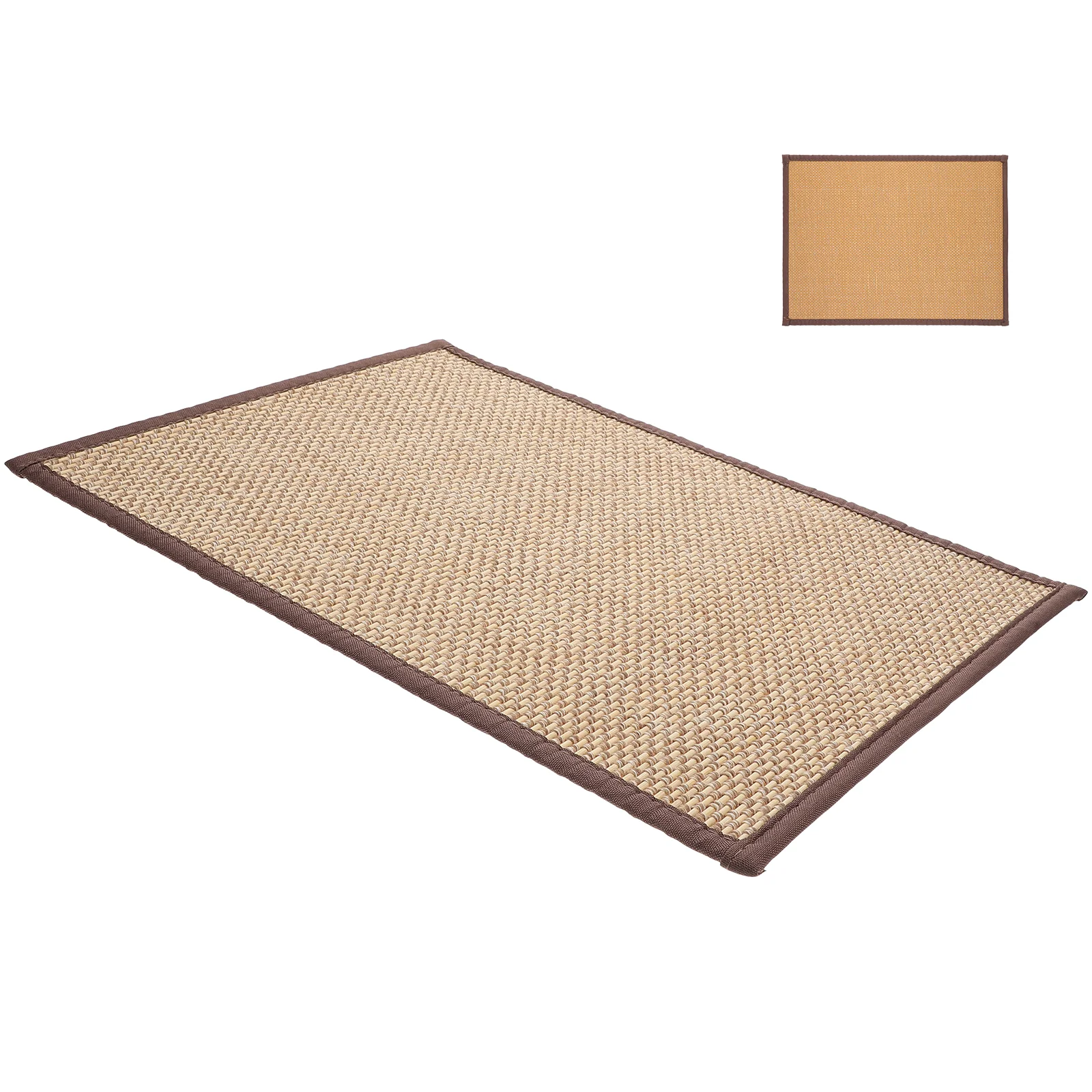 Seating Small Spaces Woven Cushion Home Yoga Rug Bamboo Rug Woven Sitting Mat Sponge Floor Pillows Adults Child Mattress Camping