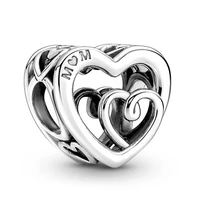 original moments entwined infinite hearts beads charm fit pandora women 925 sterling silver bracelet bangle jewelry