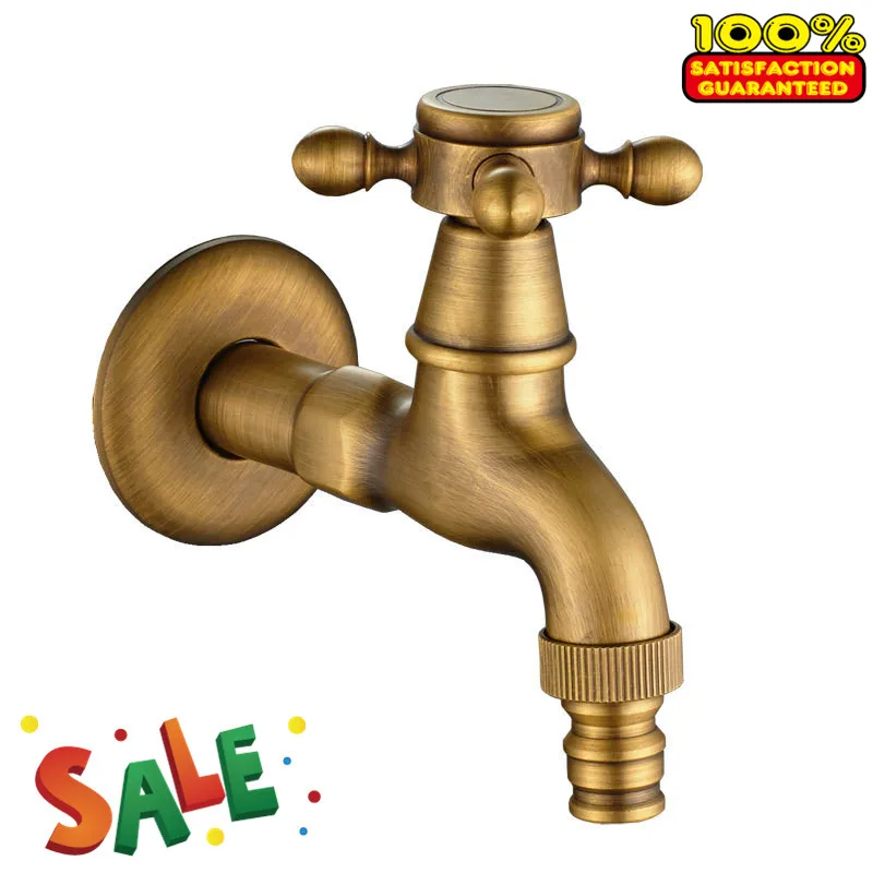 

Q6 G1/2 Antique Bronze Brass Bathroom Washing Machine Tap Copper Faucet Bibcock Garden Tap Faucet Wall Mounted Tap Cold