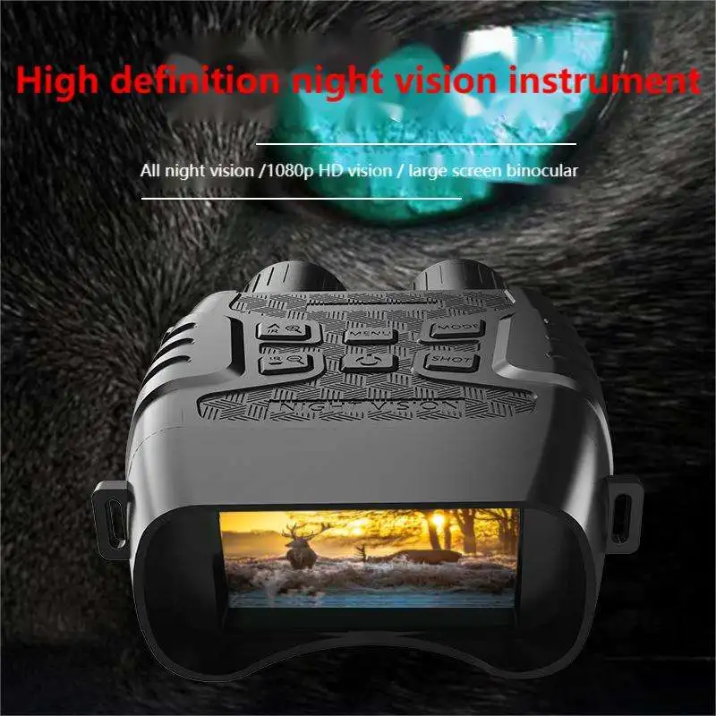 

New 12X Optics Hunting Infrared Night Vision Digital 4X Zoom Camera Binoculars HD Goggles Photo Video Recording Day Night Viewer