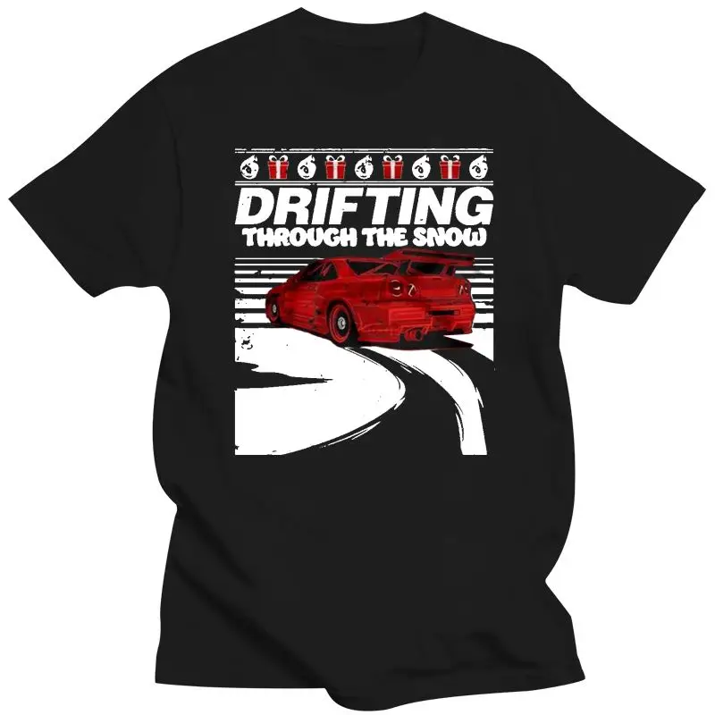 

2022 New Men Funny T Shirt Fashion Tshirt Drifting Through The Snow Car Racing Christmas Sweater Women T-Shirt