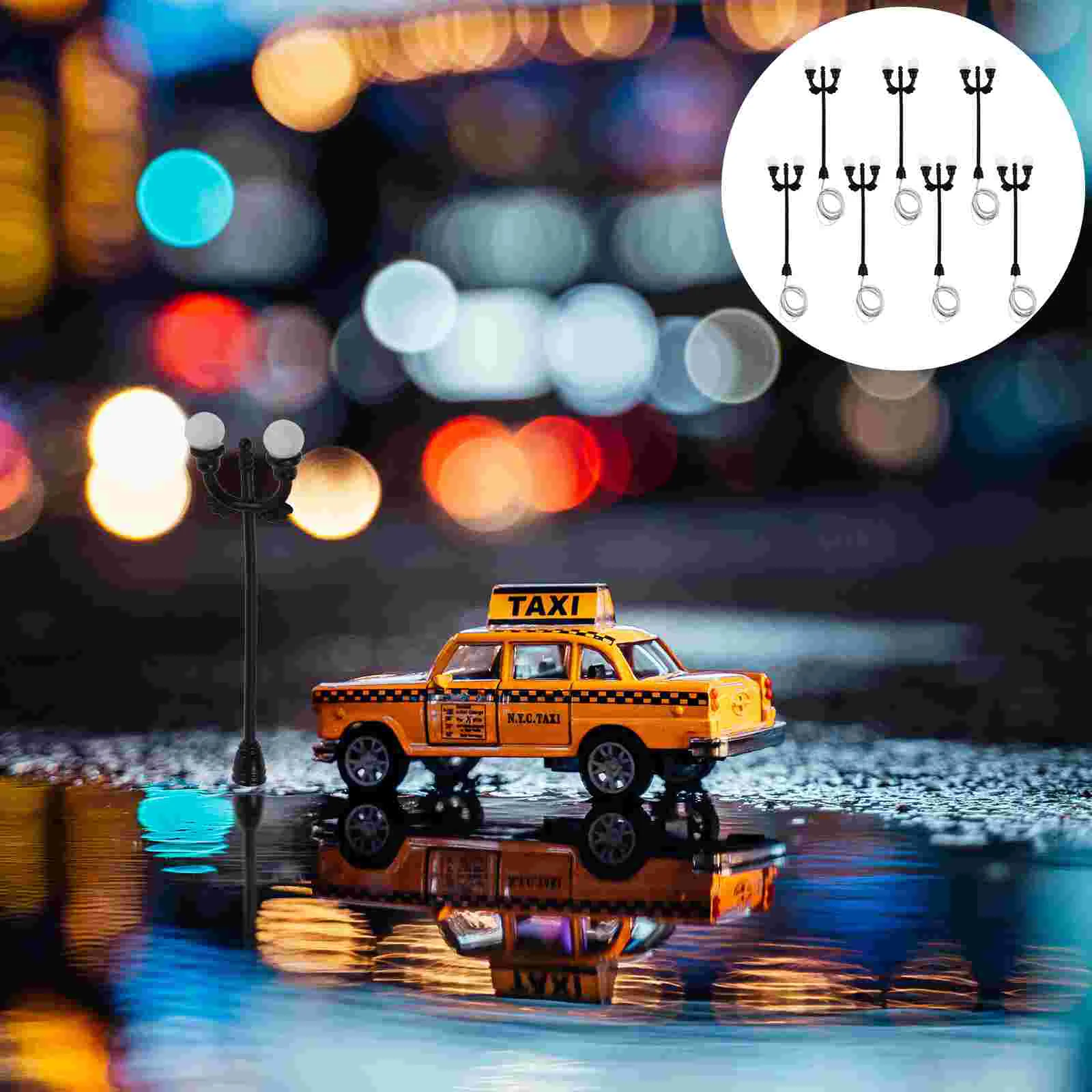 

Street Lampmodel Lights Train Post Minirailway Microscopic Pathway Miniature Tiny Road Resin Micromodels Decorations Christmas