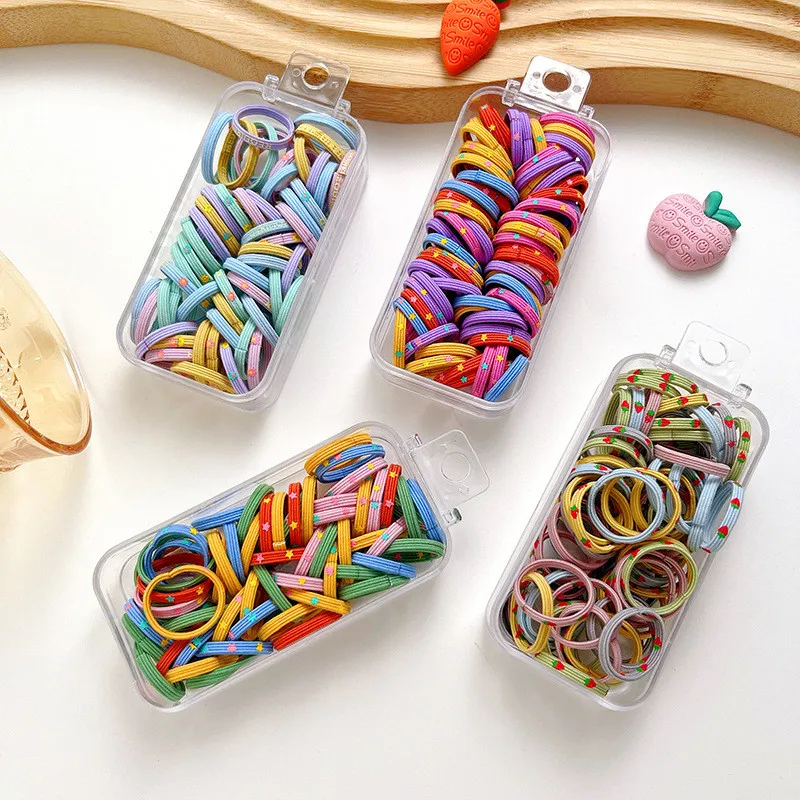 

60PCS/Set Cute Girls Elastic Hair Bands Scrunchies Ponytail Holder Rubber Bands Hair Ties Sweet Kids Hair Rope Hair Accessories