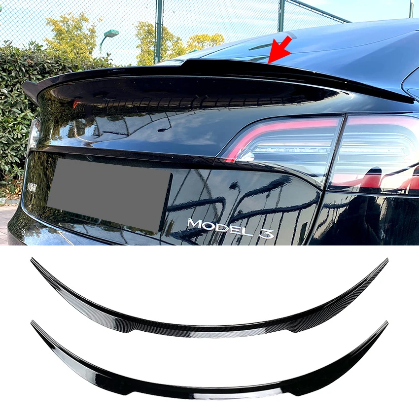 

Фиксированный спойлер для заднего крыла, спортивный спойлер для гонок, модифицированный спойлер для заднего крыла для Tesla Model 3 2018 - 2023 Max, стильное украшение