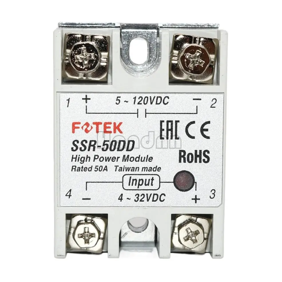 Тайвань DC Control Твердотельное реле постоянного тока SSR-10DD 05 25DD 50 75DD-H