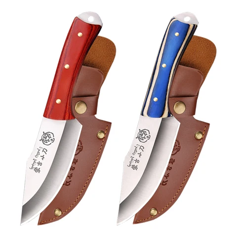 Нож для обвалки мяса мясница из нержавеющей стали кухонный монгольский ручной нож для мяса жареный нож для ягненка стейка Фруктовый нож с крышкой