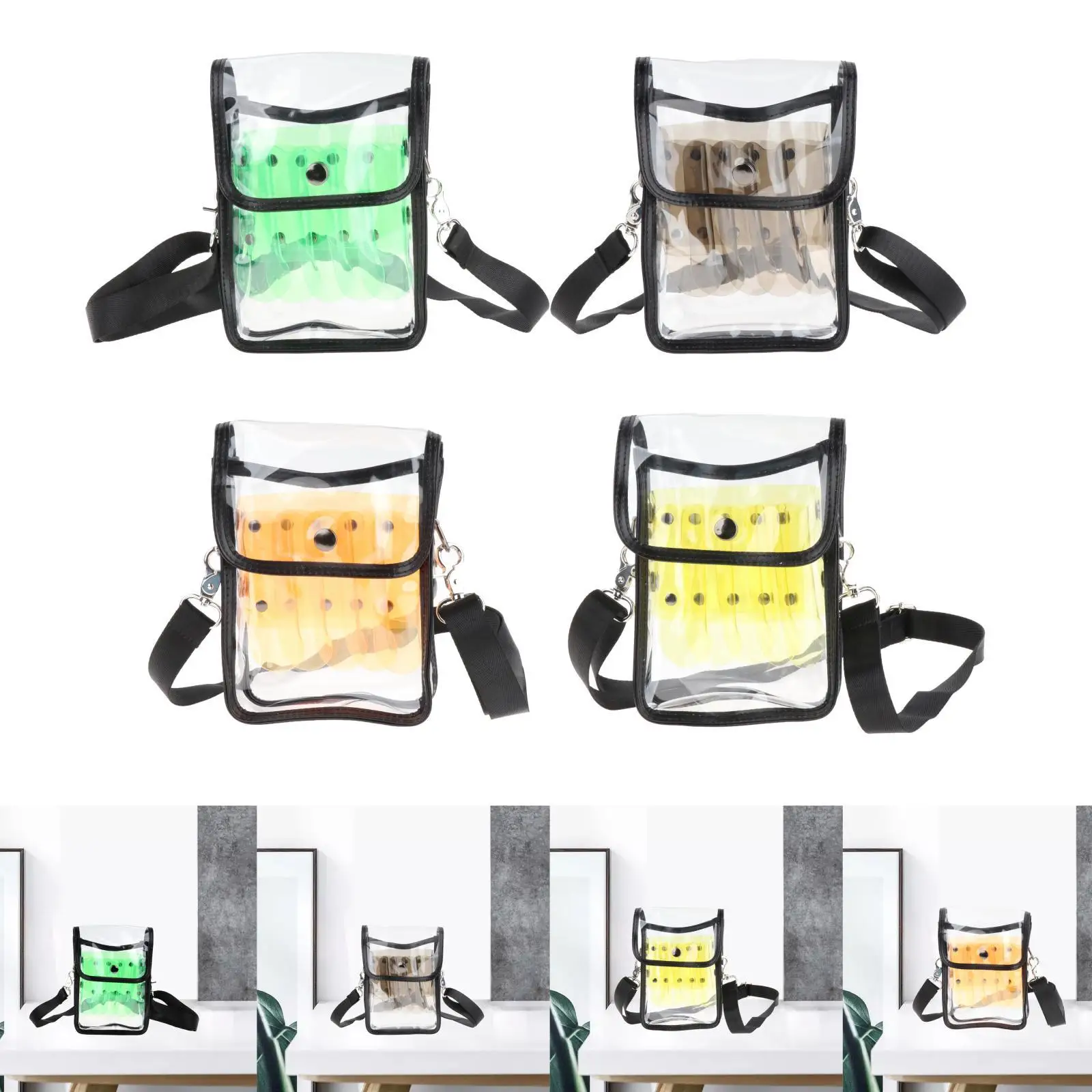 

Transparent Hair Scissor Holsters Pouch Bag Holders Barber Clippers Adjust