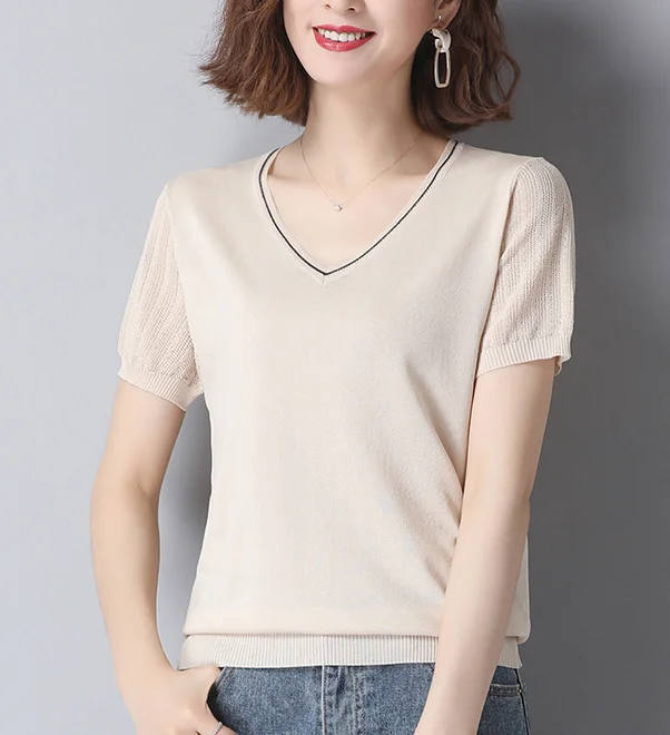 

2021 Summer New Short Sleeve T-Shirt Women's Loose Top GRAY22
