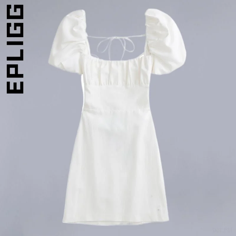 

Epligg Dress Fashion Women Vintage Robe fashion linen blend dress Holiday Dresses Lazy All-Match Female Vestidos Dress Woman