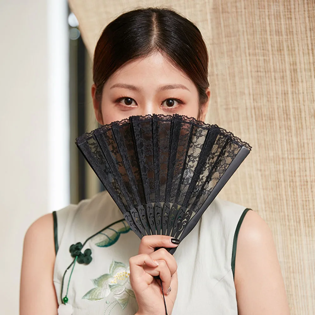 Ретро Кружевной Складной Веер Классический Китайский Бамбуковый Ручной