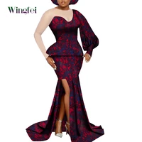 robe africaine femme african top and skirt set with african headwrap elegant african wedding dashiki party evening clothes wy549