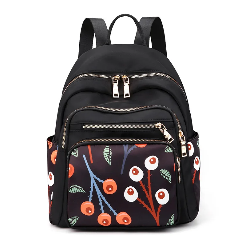 

2023 Women High Quality New Waterproof Nylon School Bags Casual Print Backpack for Teenage Girls Fashion Mommy Travel Backpack
