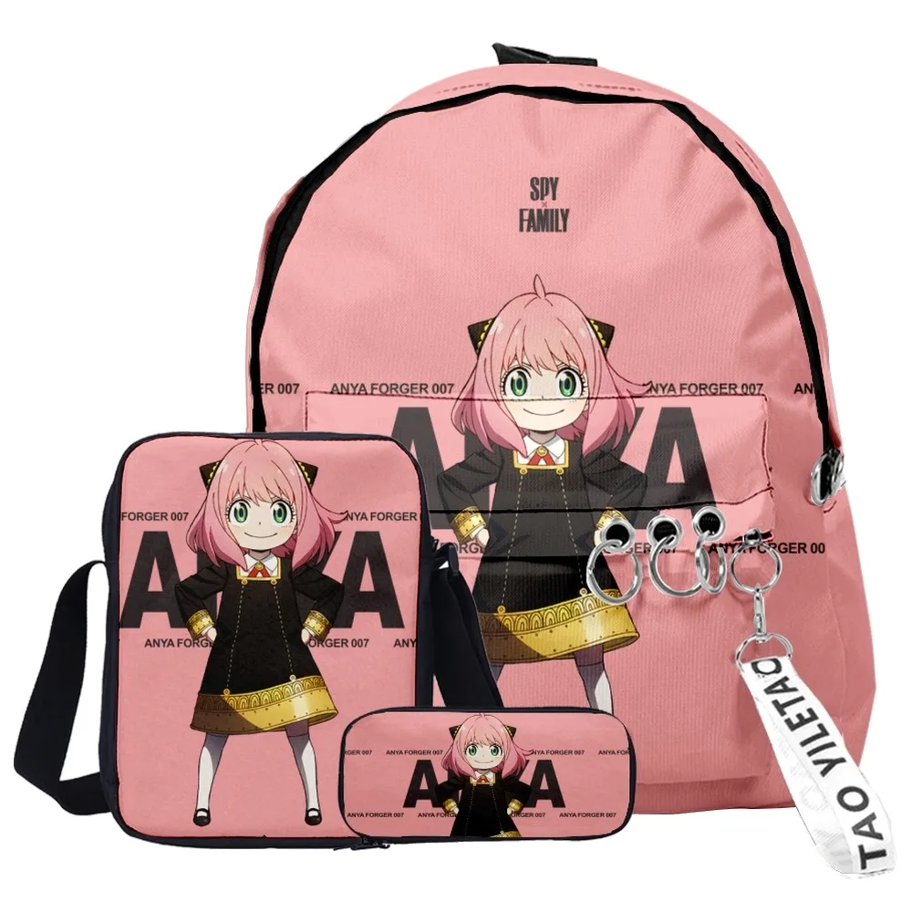 

Ransel arga 3 Buah/Set аниме, шпионский школьник, талисман, Лаки, Laki, перегородка, ноутбук, путешествие, Kartun Tas ложенный