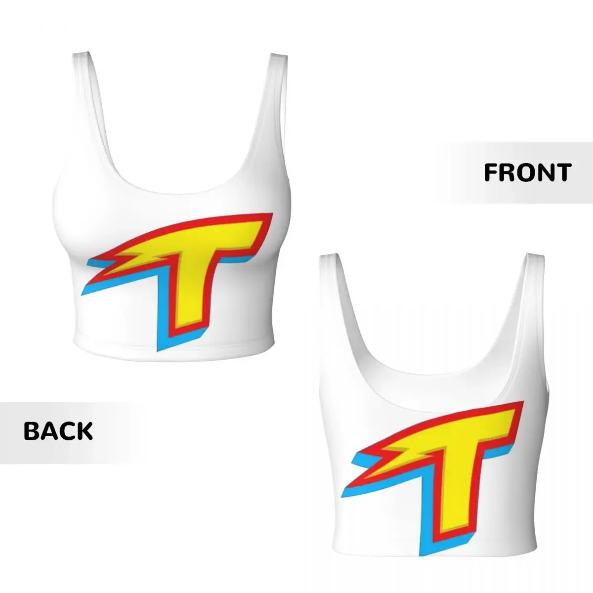 Фото Женский спортивный топ-бра Custom Team Thundermans для тренировок в зале, высокоинтенсивных занятий и йоги, укороченный топ-майка №2