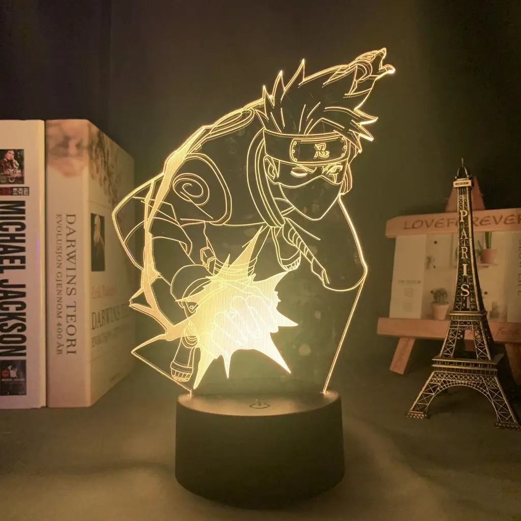 

Naruto Flag Wood Kakashi Recut Anime Peripheral Small Night Lamp Desktop Decoration for Free Classmate Birthday Gift
