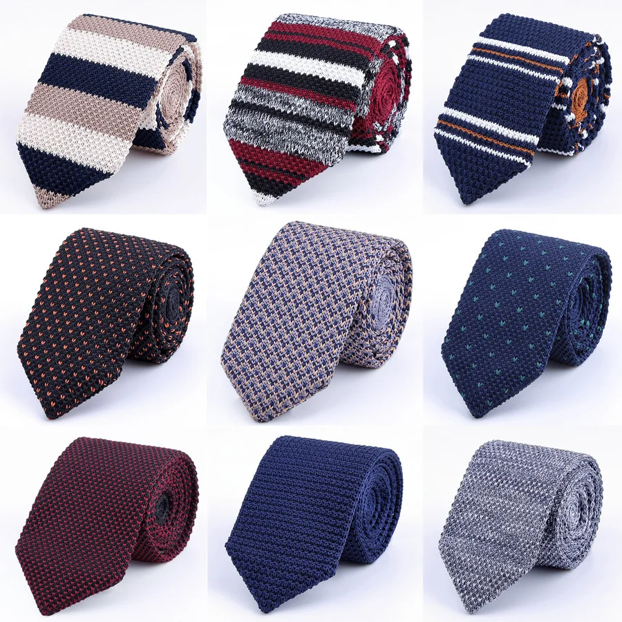 

Linbaiway Fashion Knitted Slim Tie Striped Leisure Knitting Neck Tie for Men Business Wedding Narrow Necktie Gravatas Corbatas