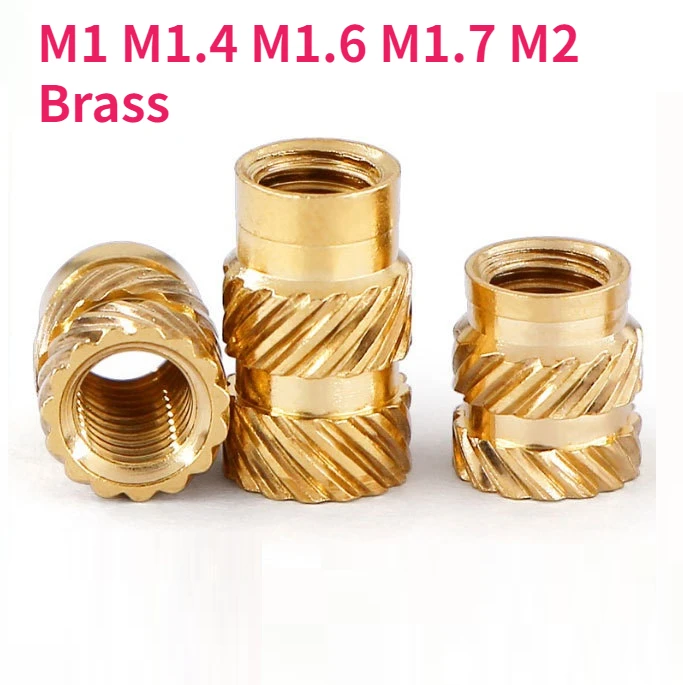 

M1 M1.4 M1.6 M1.7 M2 Brass Hot Melt Inset Nuts Thread Heat Molding Copper Nut Double Twill Knurled Injection Nut