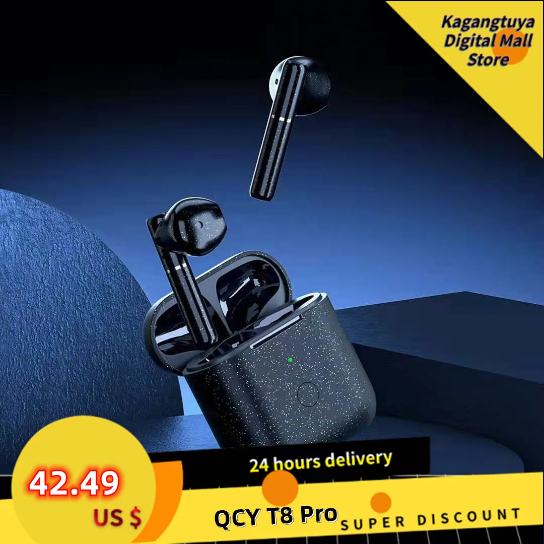 

Youpin QCY T8Pro True Wireless Bluetooth Headset Sport Low Delay Standby Wireless Charging for Apple and Android