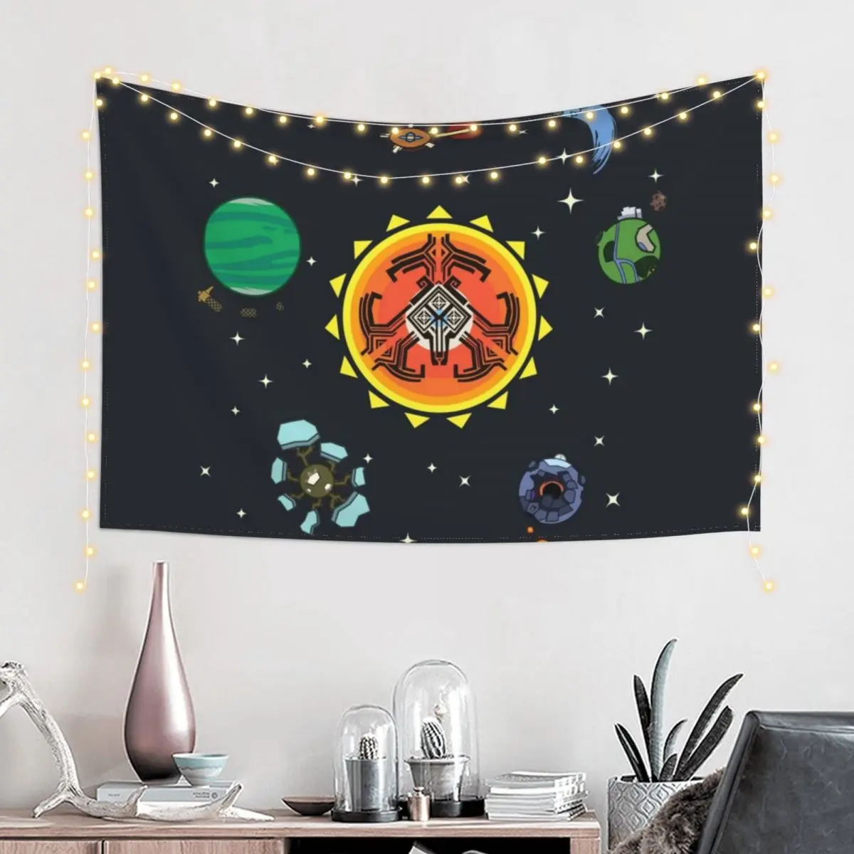 Гобелен с сердкой солнечной системой дизайн комнаты настенные гобелены