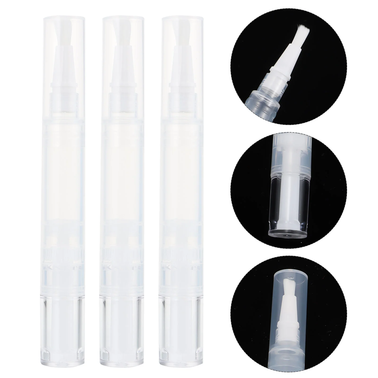 

4 Pcs Air Traffic Control Lip Gloss Brush Applicator Nail Polish Tubes Concealer Brushes Pens Twisting
