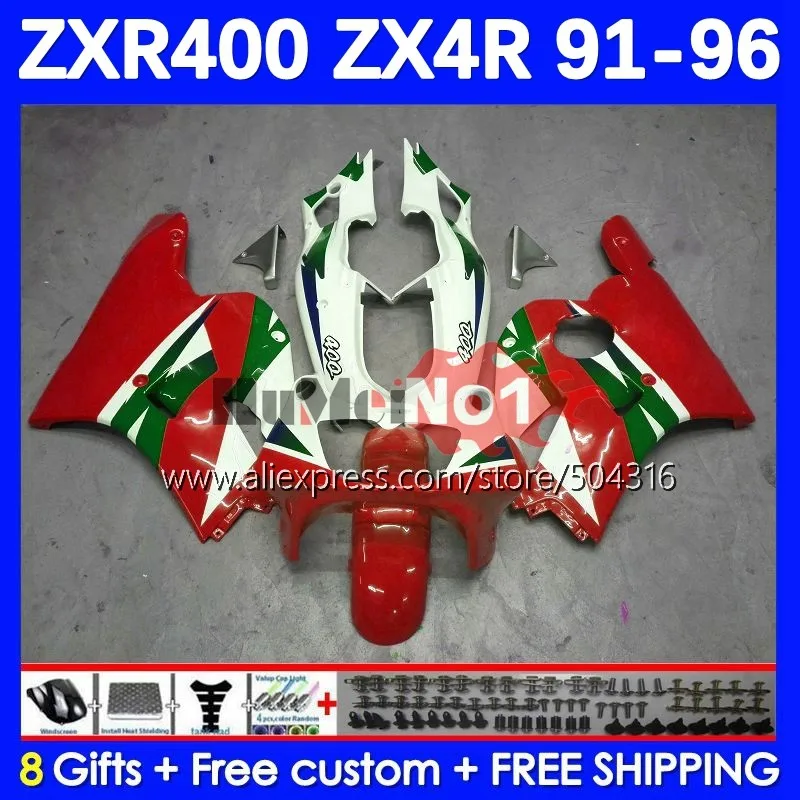 

Body For KAWASAKI NINJA red glossy ZXR-400 ZXR 400 ZX4R 113MC.108 ZXR400 91 92 93 94 95 96 1991 1992 1993 1994 1995 1996 Fairing