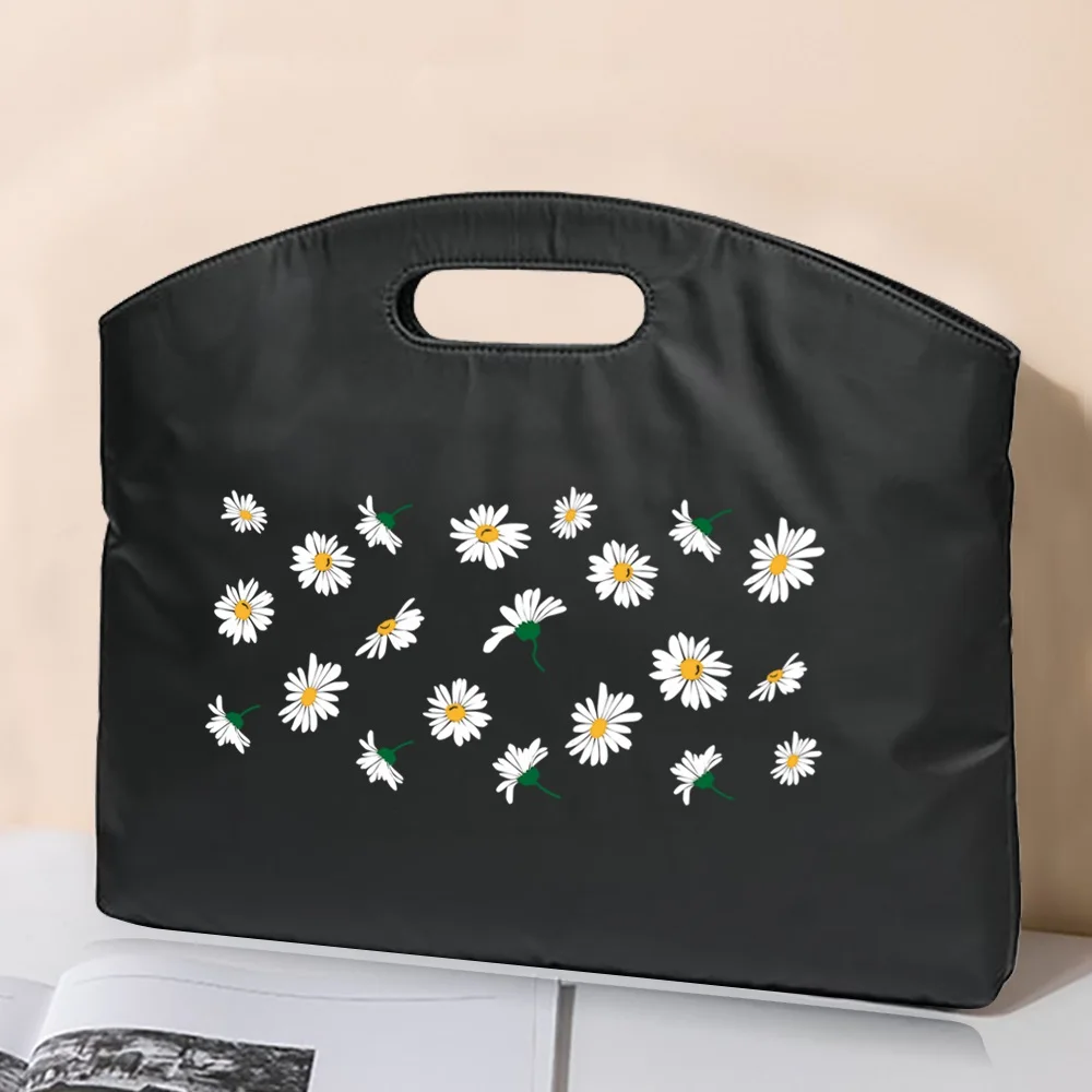 File Bag Handbag Conference Briefcase Business Daisy Print Laptop A4 Office Totes Case Sleeve Information Bag Organizer Clutches