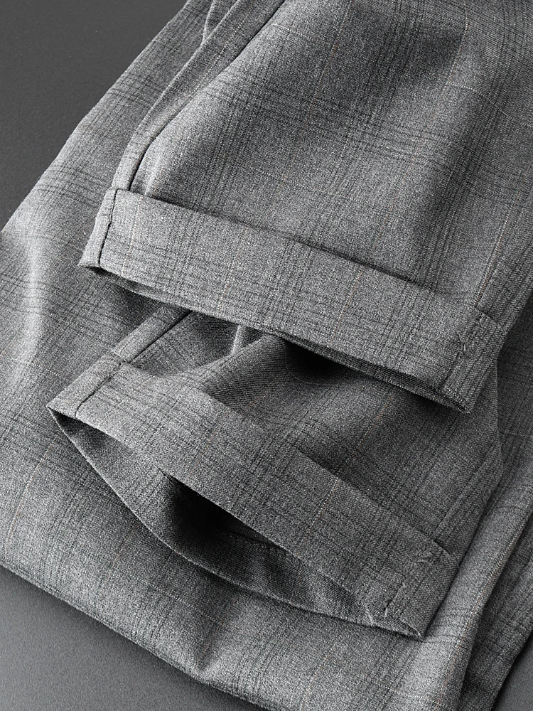 Высококачественные повседневные брюки мужские деловые облегающие прямые