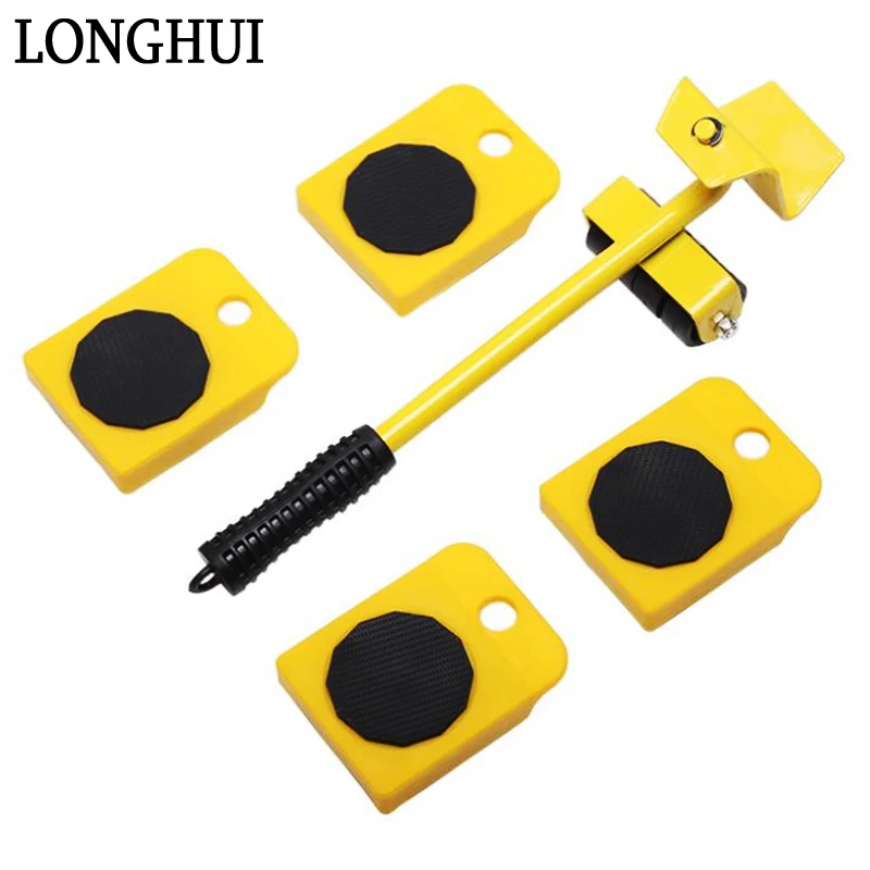 

5/8PCS Heavy Duty Furniture Lifter Transport Tools Furniture Mover Lifting Moving Set 1 Wheel Bar 4 Move Roller Furniture Helper