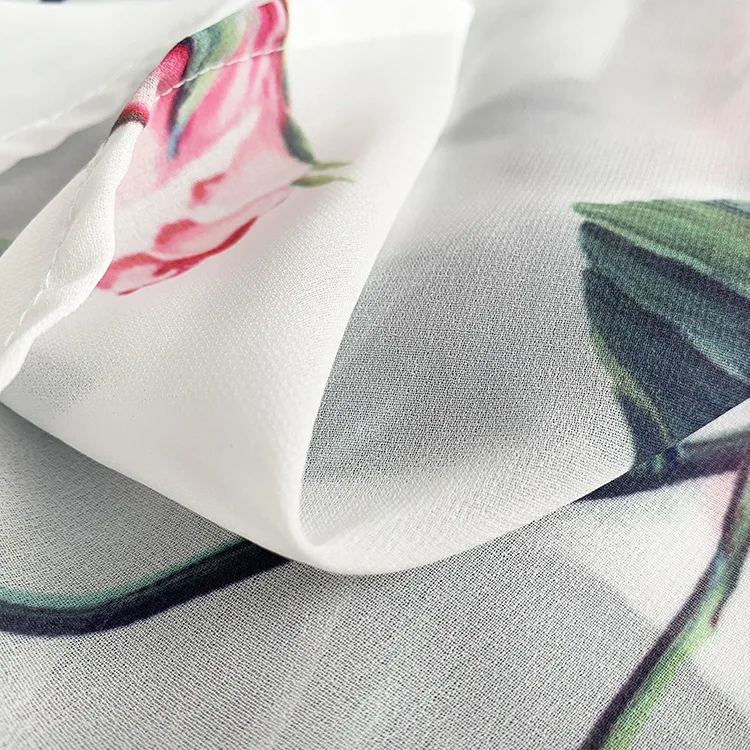 Женские шифоновые рубашки с цветочным принтом и бантом весна 2022