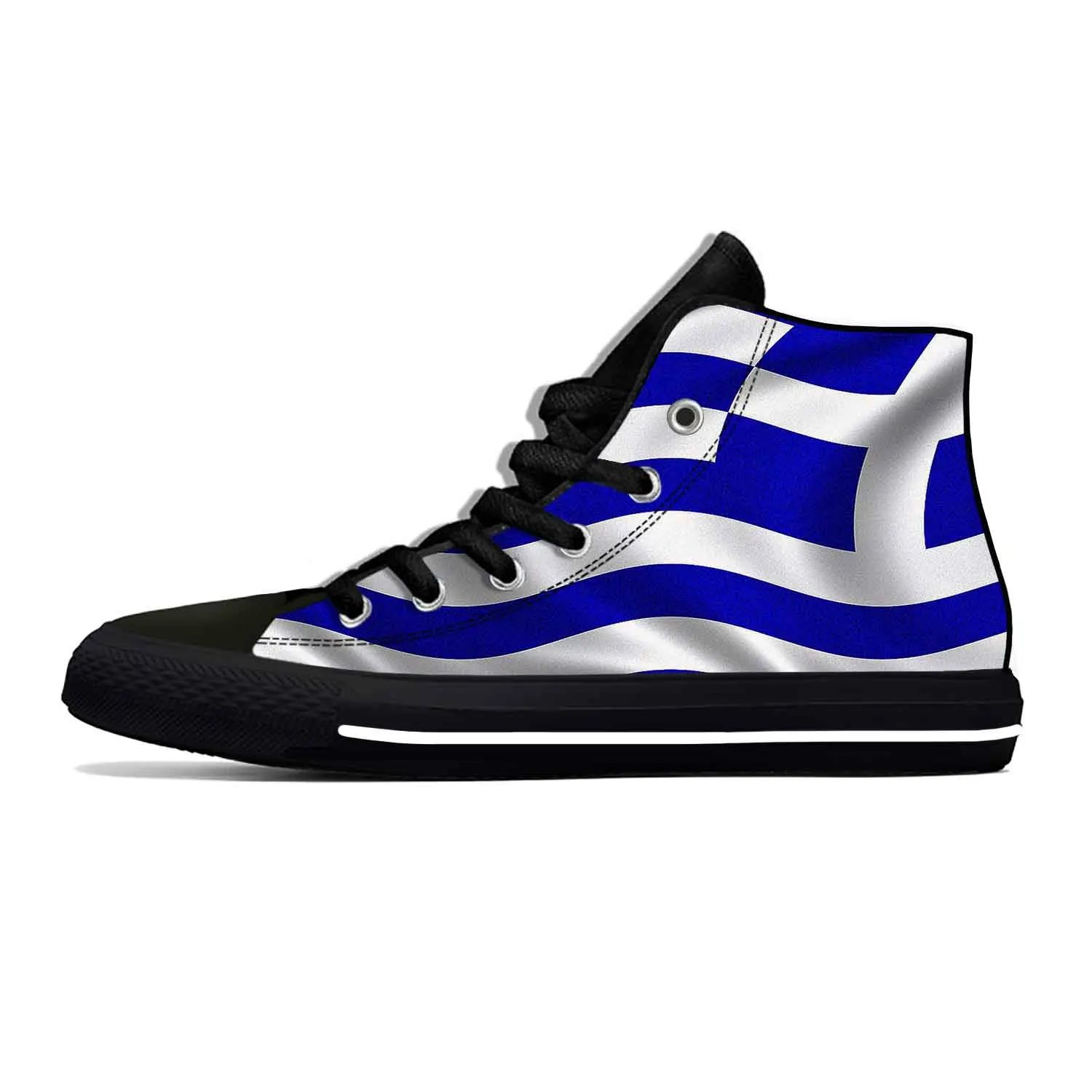 

Hellenic Greek Greece Flag Patriotic Cool Fashion Casual Cloth Shoes High Top Lightweight Breathable 3D Print Men Women Sneakers