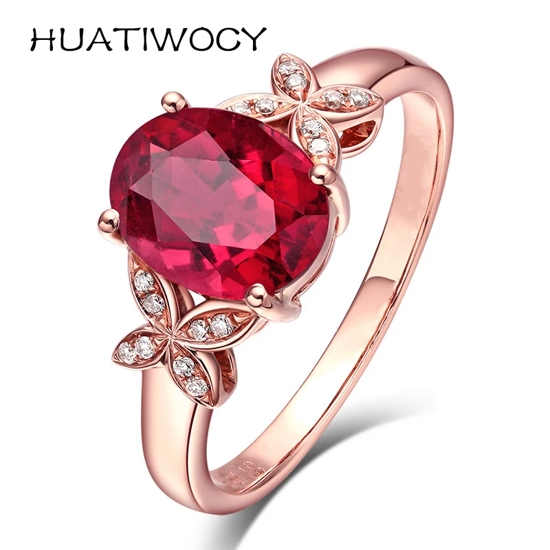 

Classic Women Ring Silver 925 Jewelry with Ruby Zircon Gemstone Rose Gold Color Open Finger Rings for Wedding Party Promise Gift