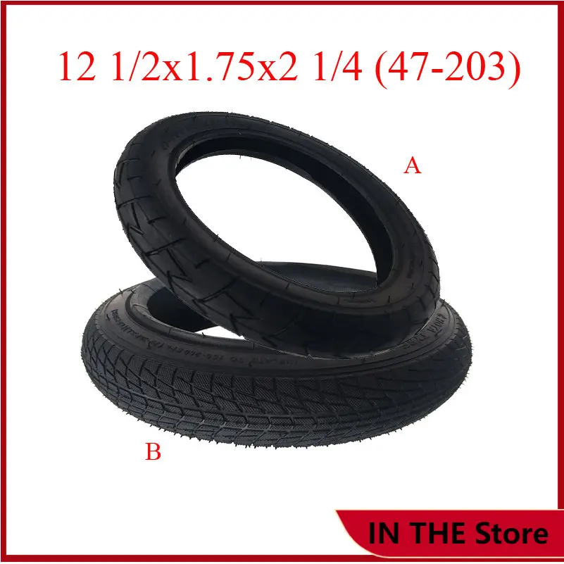 

12 1/2x1,75x2 1/4 (47-203) внутренняя и внешняя шины, подходит для 12-дюймовых велосипедов и детских автомобильных шин, аксессуары