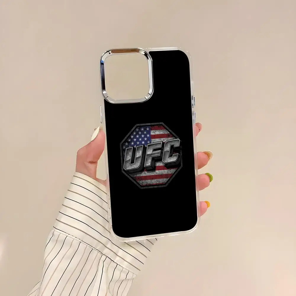 Фото Чехол для телефона с логотипом UFC для iPhone 17 Air 16 15 14 13 12 11 Pro Pro Max Plus, прозрачный, мягкий №5