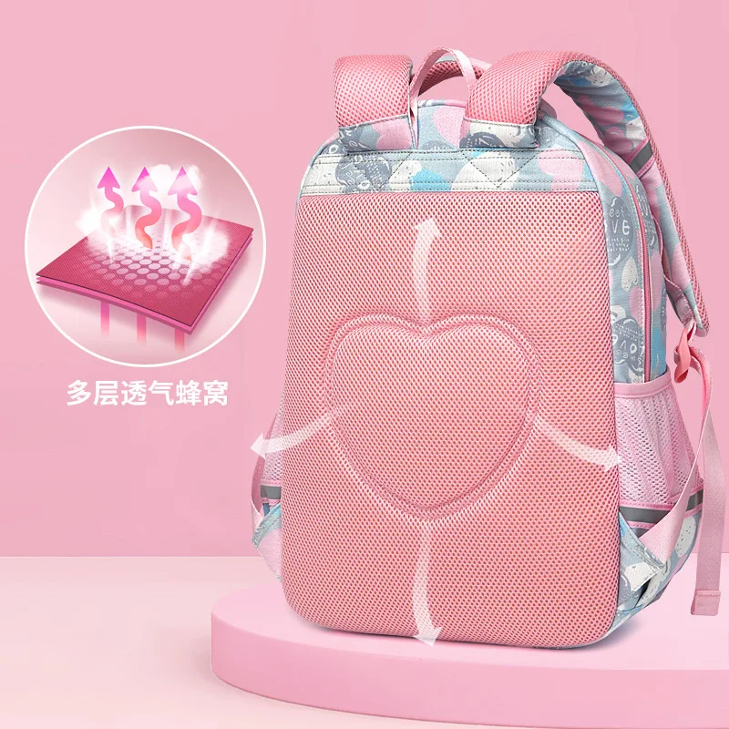 Multifunctional Student Girls Schoolbag Love Print Student Backpack 1-6 Grade Children's Backpack Kids Backpack Love Prints 2023