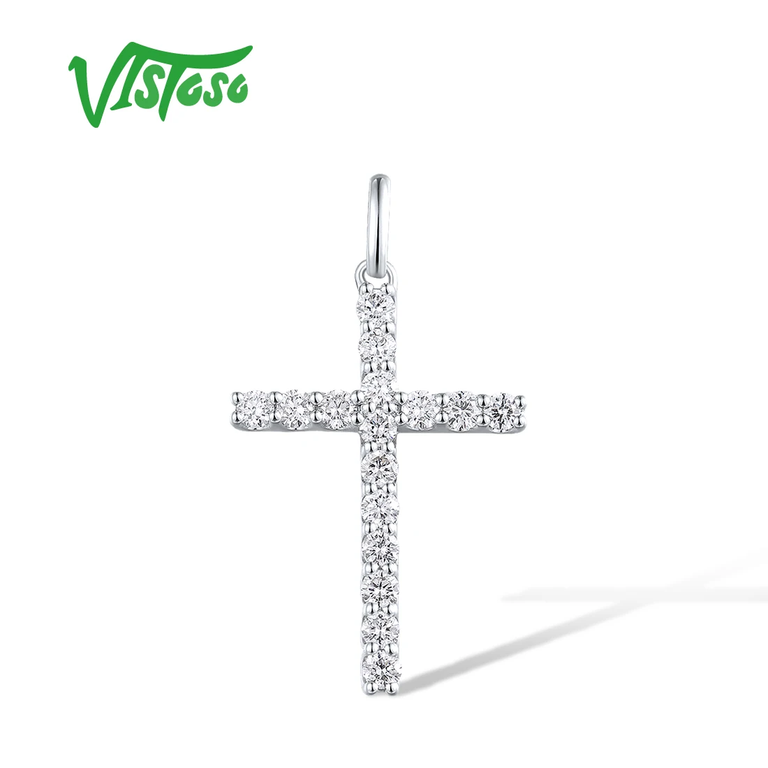 

Женский классический кулон с крестом VISTOSO, из белого золота 14 к 585 пробы, со сверкающими бриллиантами, Изящные Ювелирные украшения из драгоценных камней