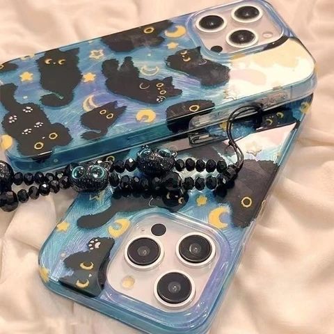 Чехол для телефона Star Moon Cat для Samsung 17 A07 A16 A55 A56 A15 A25 A35 A54 A34 A24 A33 A53 A06 A05S A13 A23 A14 Cover