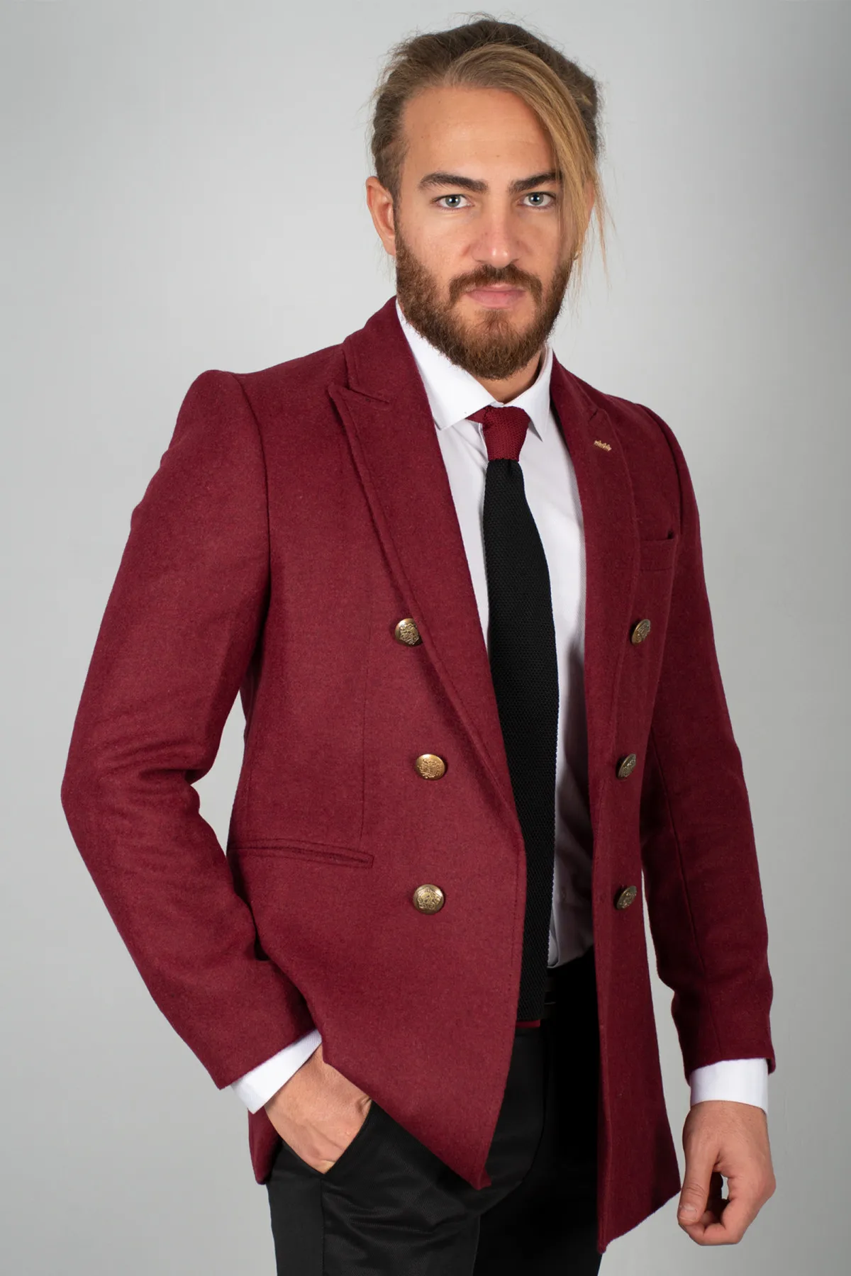 DeepSEA Metal button Slim Fit cachet coat 2002154