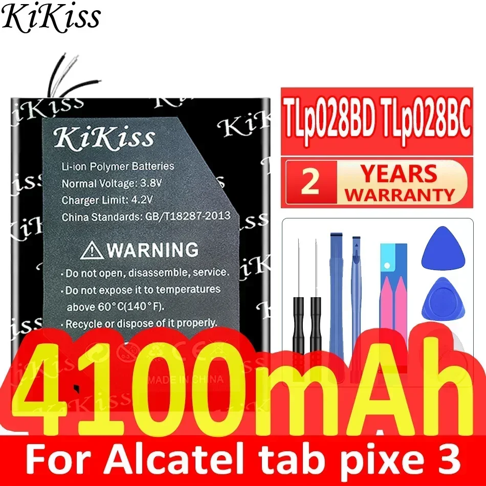 Аккумулятор KiKiss 4100 мАч TLp028BD TLp028BC для Alcatel tab pixe 3 Pixe3