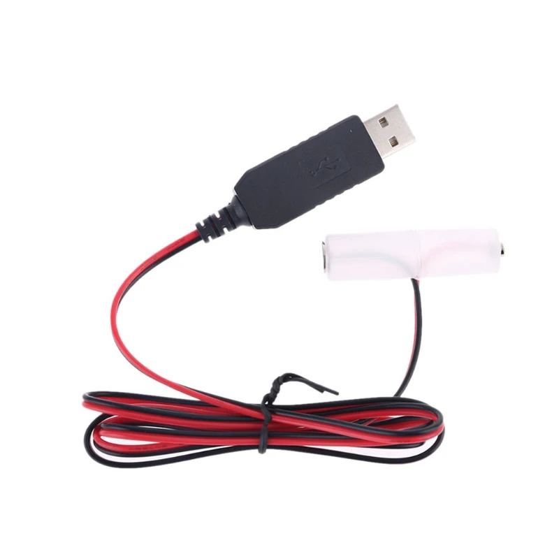 

300cm LR6 AA Battery USB Power Supply Adapter Cable Replace 1 to 4pcs AA Battery