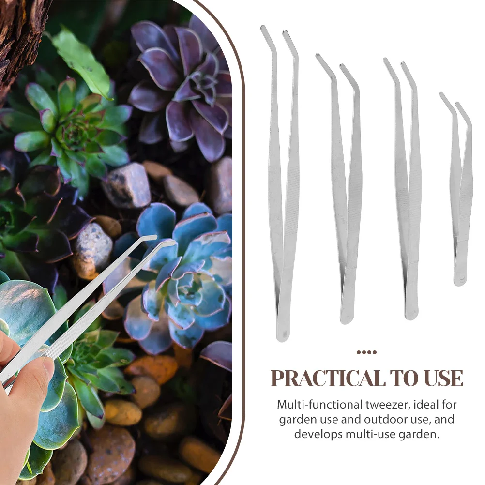 4 шт. изогнутый пинцет из нержавеющей стали ландшафтный для ресниц маленький