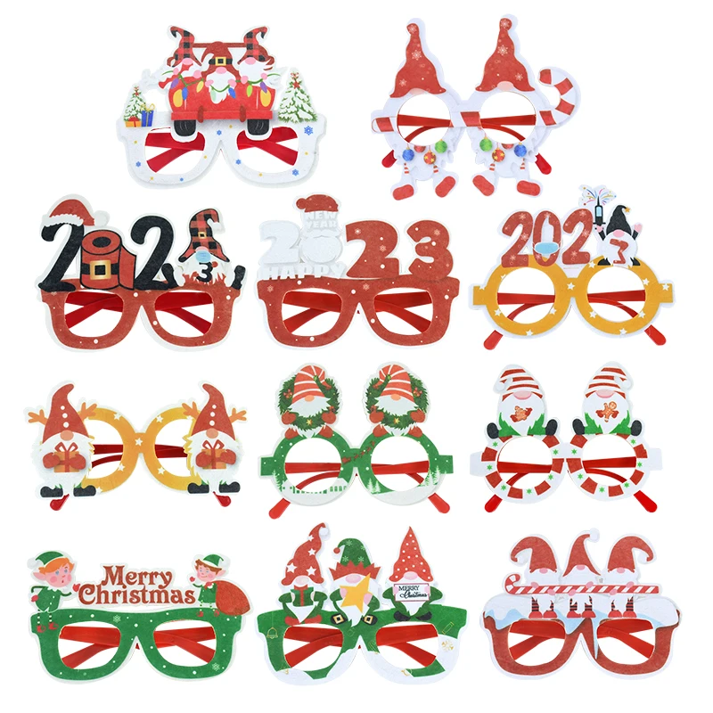 

1Pcs Kids Adult Christmas Glasses Faceless Doll Plastic Eyeglasses Prop Navidad Natal Noel Glasses 2023 Happy New Year Gifts