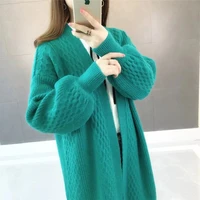 autumn casual cardigan 2021 new women loose knitting sweater long knit cardigan large female leisure cashmere sweaters coats