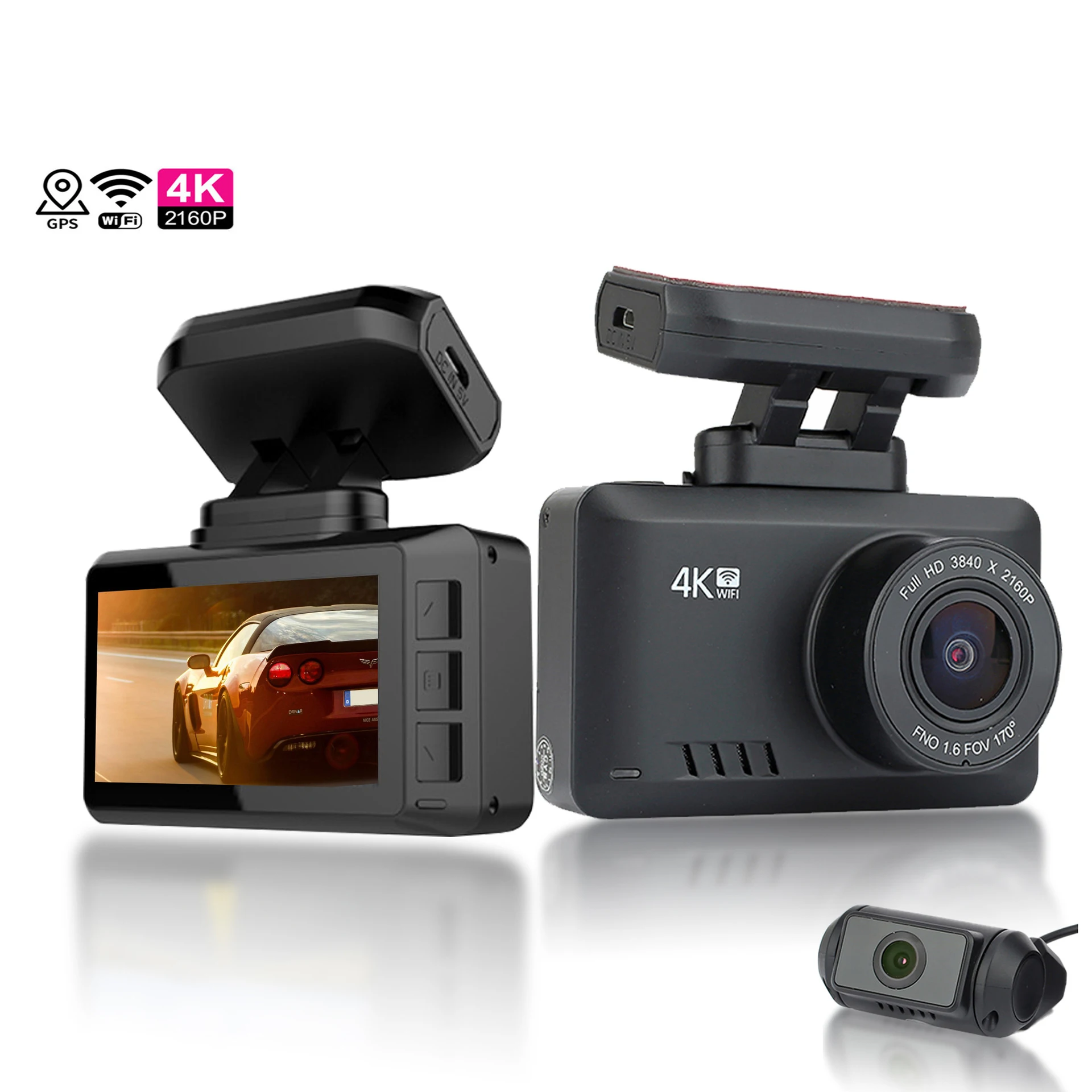 

Автомобильный видеорегистратор, видеорегистратор 4K с Wi-Fi, Автомобильный видеорегистратор с камерой заднего вида, автомобильный парковочны...