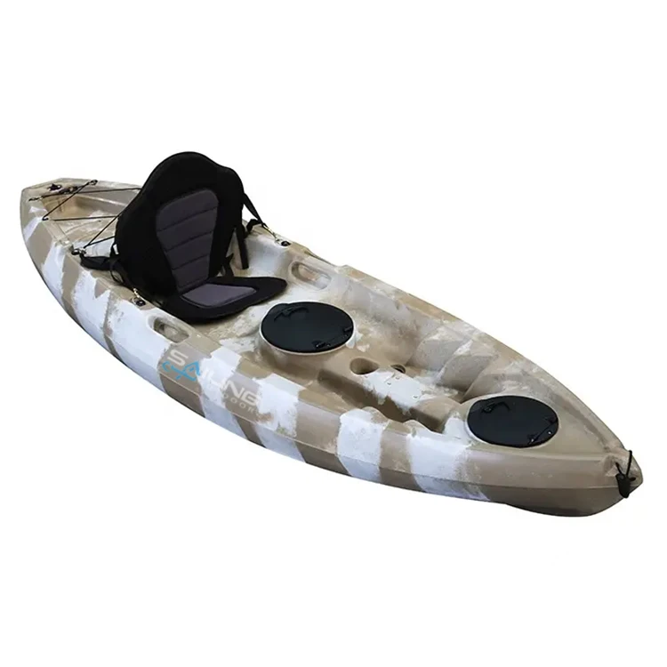 Рыболовная лодка маленькое пластиковое каноэ сидят на верхушке каяк дешевая