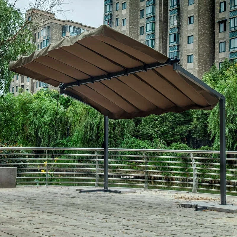 Открытые беседки Парковочный сарай Двор Досуг Электрический Мобильный навес для