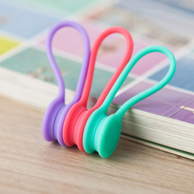 3 Pcs Cable Organizer Soft Silicone Magnetic Cable Winder Cord Earphone Storage Holder Wire Organizer for Earphone Data Cable