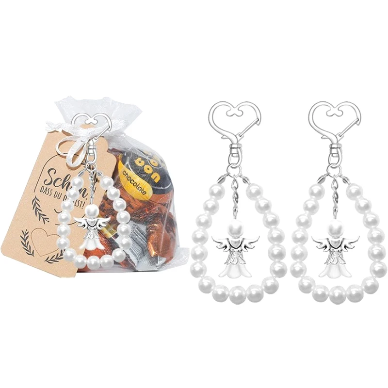 10 комплектов милых брелоков-ангелов с подарочными коробками и благодарственными