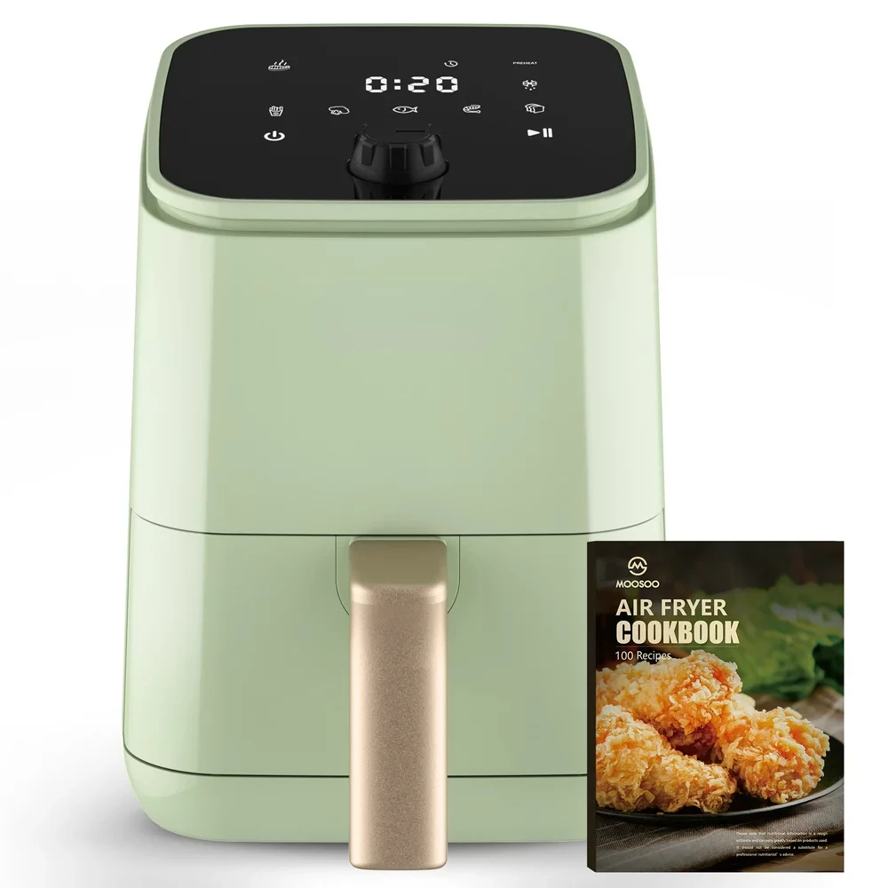 

Touchscreen Air Fryer by - 2 Quart, Healthier Fried Foods, 8 Presets for Fries/Chicken/Snacks